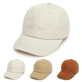 Sea Zaela Toddler Boys Baby Girls Baseball Hats Summer Caps Kids Baseball Caps Toddler Sun Hat Adjustable Size for 6M-2Y Beige+Khaki+Caramel