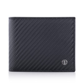 TRUSADOR Treviso Mens Wallets Bifold Leather with Coin Pocket Rfid Blocking, Carbon, Classic