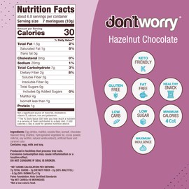 Don't Worry Meringue Cookies Keto Friendly - Low Calories per piece!, Healthy Candy, Gluten Free Cookies, Low Carb, Low Sugar Snacks - 4 Pack