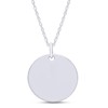 AFFY February Birth Month Iris Flower Disc Pendant Necklace In