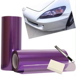 12 by 48 Inches Self Adhesive Headlight, Tail Lights, Fog Lights Tint Vinyl Film with Knife and Hand Tool (Purple)