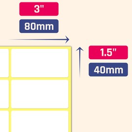525 Stück, 80 x 40 mm - Klebeetiketten zum Beschriften, Etiketten Selbstklebend Beschriftung Aufkleber Sticker Weiß