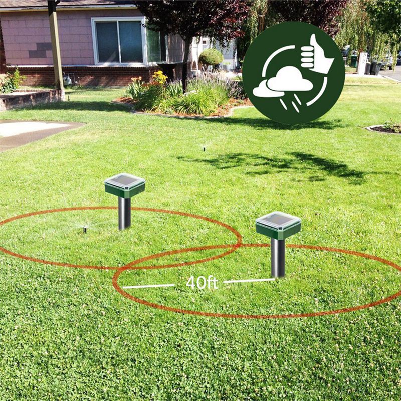 Ultrasonic Solar Mole Snake Mouse Pest Rodent Repeller Outdoor Garden