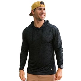 Burlebo Men`s Black Camo Performance Hoodie Black L