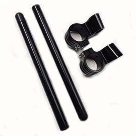 37mm Clip on Handlebars 1" Riser fit 37mm Fork Tube 7/8" Motorcycle bars, 37 mm Clip ons Handlebar CNC Black