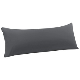 PiccoCasa Body Pillow Cover with Envelope Closure, Pillow Case for Long Bolster Pillow, Soft 110 Gsm Microfiber Body Pillow Covers Grey Body(51cmx140cm)