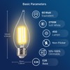 FLSNT 60 Watts Equivalent LED Chandelier Light Bulbs, Dimmable CA11