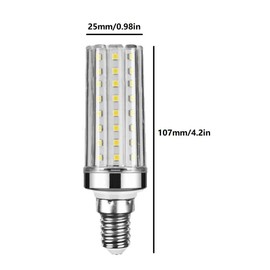 Lxcom Lighting 16W E12 LED Corn Bulbs Candelabra LED Bulb(4 Pack)- 2835 SMD 80 LEDs 150 Watt Equal Daylight White 6000K LED Chandelier Bulbs 1600LM Decorative Bulb E12 Base for Home Lighting,AC85-265V