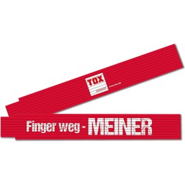 TOX Folding Ruler M 2 m in Red – Meter Stick with Print Finger Weg Meiner – Folding Ruler Made of Beech Wood with Angle Measuring Function and Coloured Decimals – Accuracy Class III – 9969006-1 Piece
