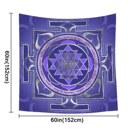 SHRAPHY Sri Yantra Tapestry Mandala Yoga Meditation Tapestry Sacred Geometry Wall Decor Art Wall Hanging for Dorm Living Room Bedroom Decor 60x60 Inches GTWYUH426