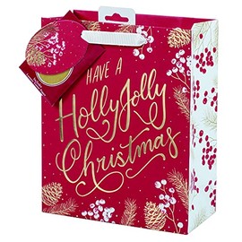 Tom Smith Holly Jolly Christmas Luxury Xmas Gift Bag Packaging Set