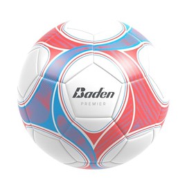 Baden Team Soccer Ball | High-Performance, Durable Construction for Training and Matches | Size 4 | White/Gray