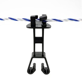 48 Pcs U Post Extended Electric Fence Insulators for Electric Fence Poly Wire or Poly Rope, Black