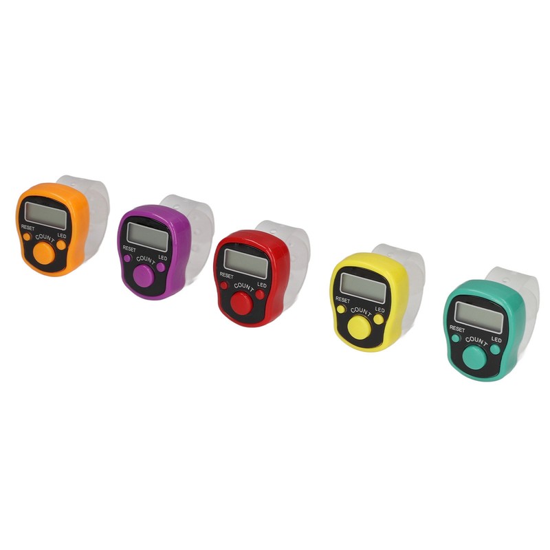 5 Pcs Electronic Finger Counter Portable Lightweight Adjustable Ring Finger