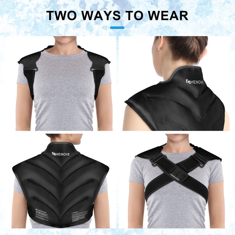 Chenove Ice Pack for Shoulders Upper Back with Strap, Neck
