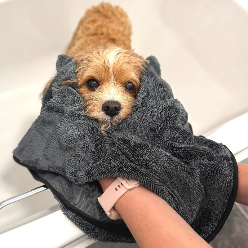 pet wiz Microfibre Noodle/Chenille Towel, Super Absorbent, Quick Drying, Lightweight,