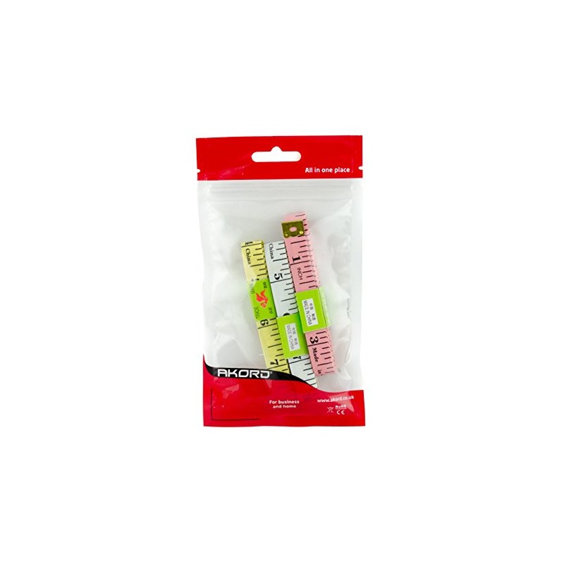 AKORD 3 X 60/1.5M Sewing Tailor Soft Flat Fabric Measuring