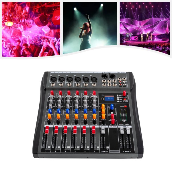 Does not apply 6-Channel Studio Audio Mixer Music Bluetooth USB