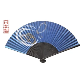 Daruma Ni Hyoutan Kyo Fan, Men's, Men's, Kyoto, Made in Japan, Craftsmanship, Japanese Style Accessories, Gift for Yourself, silver blue/gold/silver