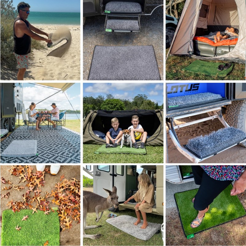 Muk Mat Rounded Caravan Step Artificial Grass Mat, Premium Door