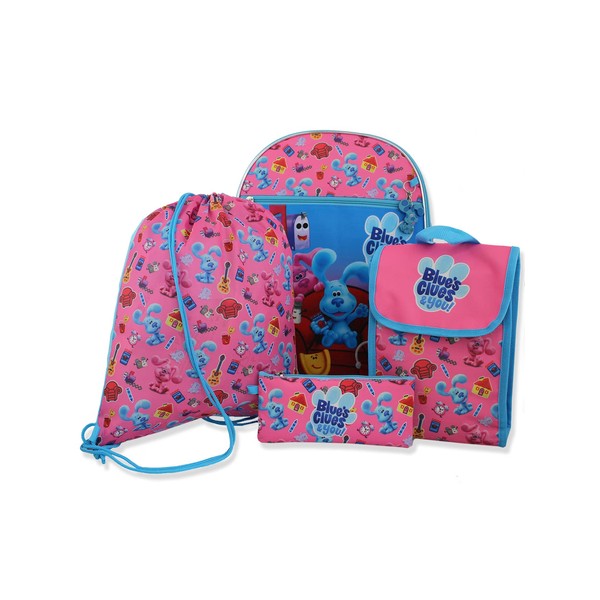 Blue's Clues & You Girls 16" Backpack 5 piece School Set (One Size, Pink)