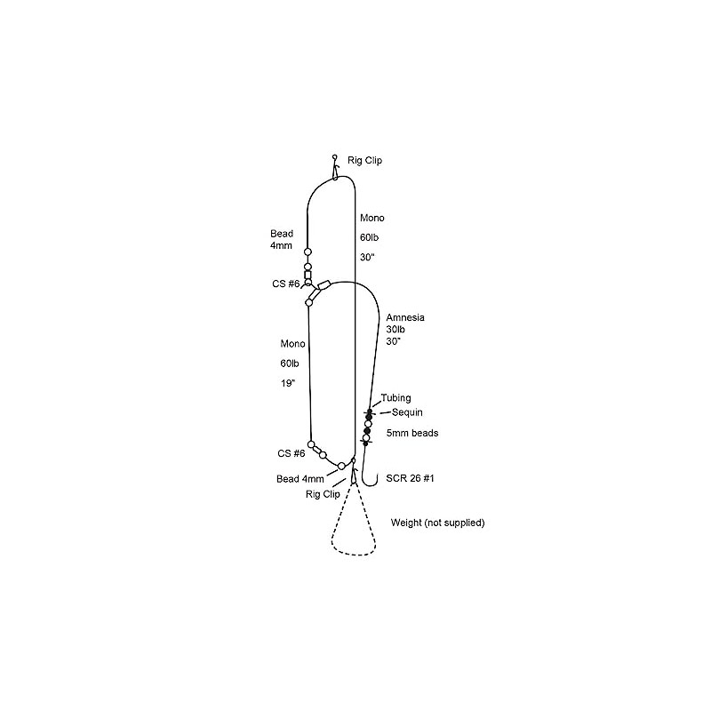 Cox & Rawle Plaice Sea Fishing Beach Rig (1-Hook Dropper