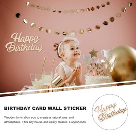 TOYANDONA Happy Birthday Wooden Hanging Letters Plaque Birthday Wooden Craft Unfinished Birthday Party