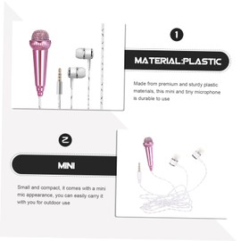 Generic 5pcs Miniature Microphone for Phone Portable Tiny Recording Mic Lightweight Vocal Capture Device Adorable Phone Accessory for Singing Ktv and Outdoor Fun