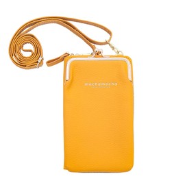 Smartphone Pouch, Smartphone Shoulder with Wallet Function, Smartphone Pouch, Shoulder, Smartphone Pochette, 2 Way, Free Both Hands, Ladies, Compact, Wallet (Yellow)