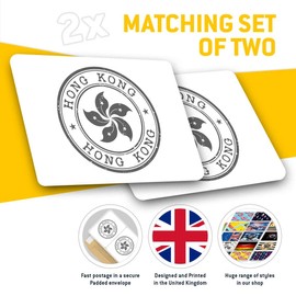 2 x 10cm Rectangle Vinyl Stickers - Hong Kong Chinese Flag Travel Asia 40278