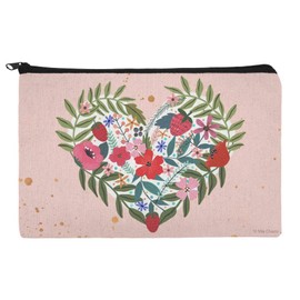 Flower Heart Love Valentines Day Makeup Cosmetic Bag Organizer Pouch