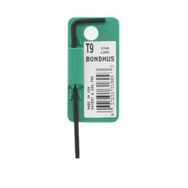 BONDHUS TL9 No.31809 Torx® L-Wrench Long T9 [Short Hand: 0.7 inch (19 mm), Long: 3.0 inches (76 mm)] Black Dyed