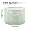Takiito Green Gingham Checkered Storage Basket for Organizing, Fabric Collapsible