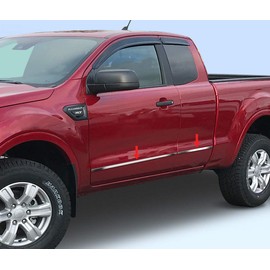 Tyger Auto Made in USA! Compatible with 2019-2022 Ford Ranger SuperCab Chrome Stainless Steel Accent Trim (Doors Only) Below Body Line 1.25" Wide 4PCS