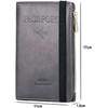 Lumbor37 Porta de Pasaporte, Funda para Pasaporte Con Bloqueo RFID,Cremallera