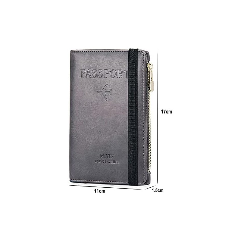Lumbor37 Porta de Pasaporte, Funda para Pasaporte Con Bloqueo RFID,Cremallera