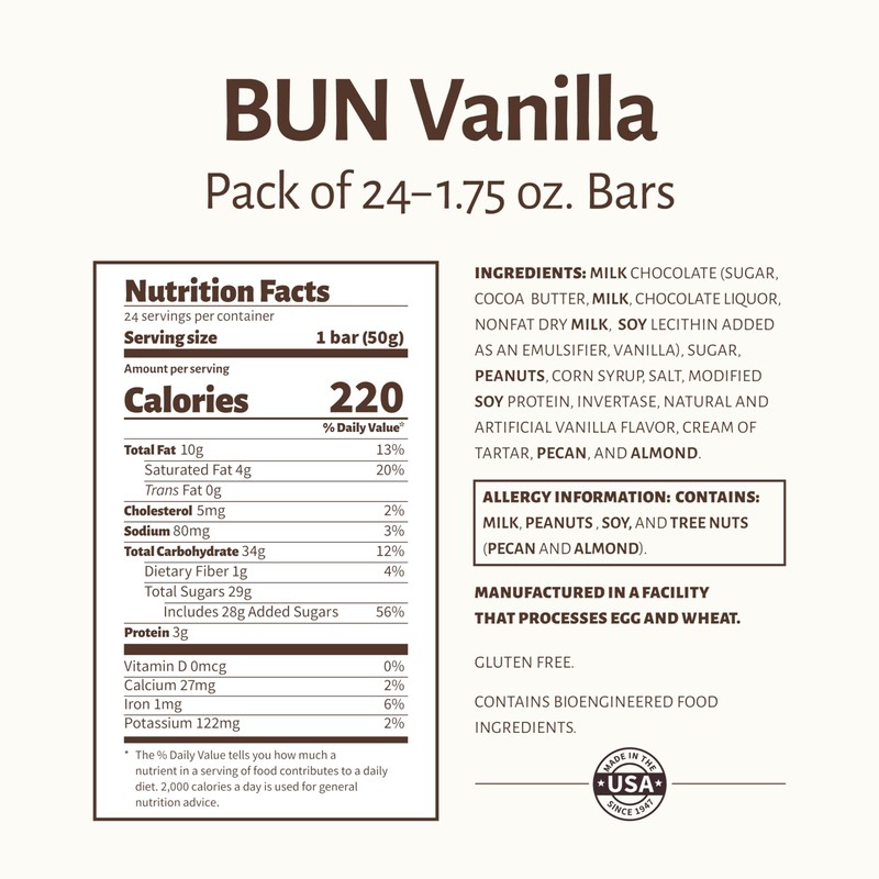 Pearson's Vanilla BUN Cluster Bar | Roasted Peanuts, Real Milk