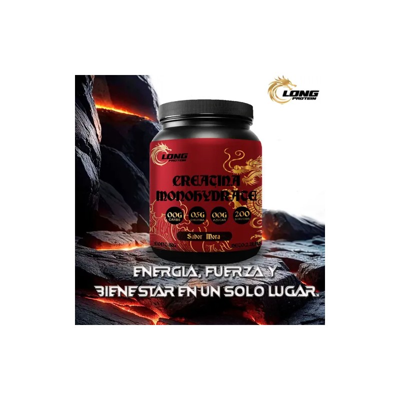 Creatina Monohidratada Long 1kg Prentreno 200 Servicios