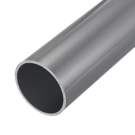 MECCANIXITY 2 3/8 Inch PVC Rigid Tube Round Pipe Hardware Tubing 54.8mm ID 60mm OD 350mm Light Grey High Impact for Water Pipe Cable Sleeve