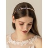 Urieo Thin Rhinestone Hairbands for Women Gold Bow Headband Crystal