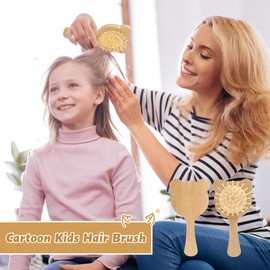Children's Hair Brush, Mini Hair Brush Natural Bristles Bamboo Hair Brush Small Hair Brush Children Small Hair Brush Bamboo Brush Travel Hair Brush Children For Girls (Bear)
