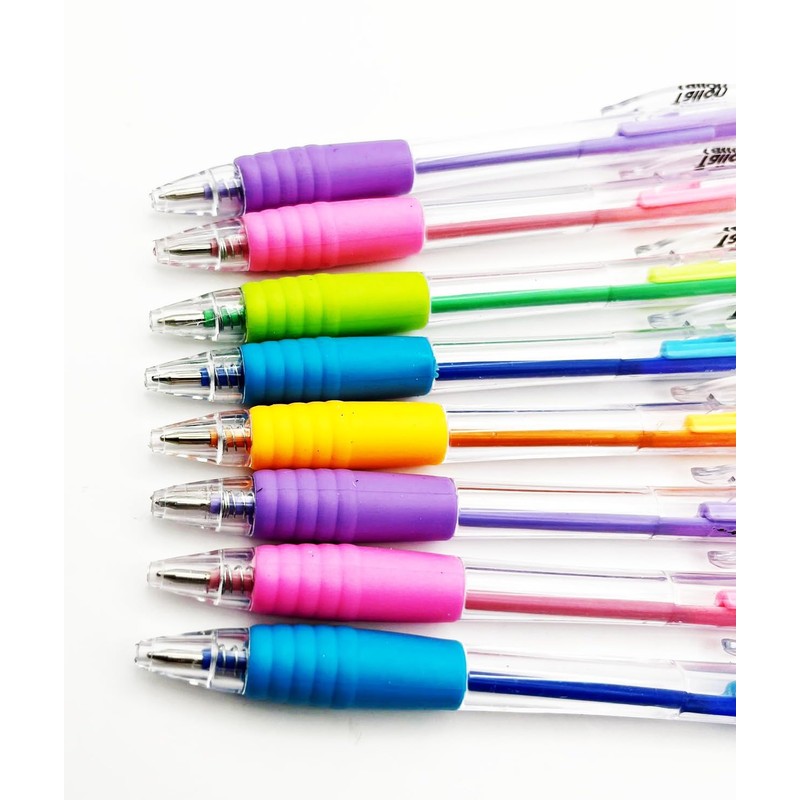 8 Ballpoint Pens Set Soft Nonslip Grip Medium Ball Point