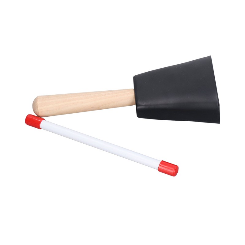 Wooden Handle Steel Cowbell Noise Maker Early Education Percussion Musical