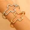 KOFISNI Chunky Cross Bracelet for Women Silver Gold Big Cross
