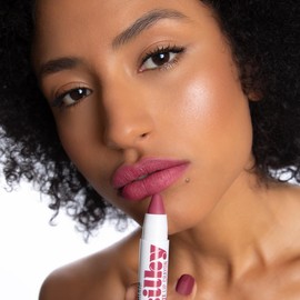 Silky Lipstick Jumbo Matte Lip Pencil Crayon - Highly Pigmented Creamy, Long-lasting - Colour 02 Rose, 2.8g - Andreia Professional