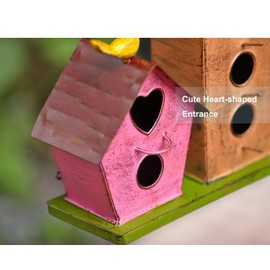 Jemeni Multi Wild Bird House for Outside Clearance, Hanging Birdhouse for Outdoor Garden Decorative, 3 Room