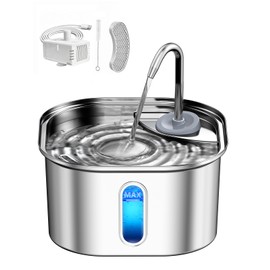 Stainless Steel Cat Water Fountain for Cats Indoor 3.2L 108oz BPA-Free S304
