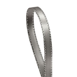 Silver Silver Edge Satin Ribbon 1/4" X 50 Yards