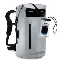 DUAXETONGXIA Waterproof Backpack，Heavy Duty Hiking Backpack，35/55/85L dry bag backpack waterproof for Men，Roll-Top Closure，for Kayaking, Travel, Hiking, Fishing, Camping, Motorcycles (grey, 55L)