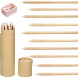 Tenare Pack Of 10 Wooden Chalk Pencils With Sharpener And Container For Art And Crafts